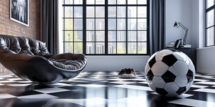 时尚客厅中的足球元素