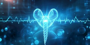 科技感心脏与脊柱的梦幻图景