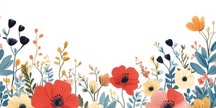 花卉边框插画