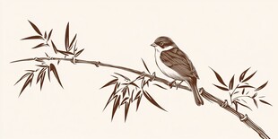 竹枝上的小鸟