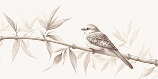 竹枝上的小鸟