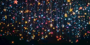 梦幻彩色星星灯光装饰