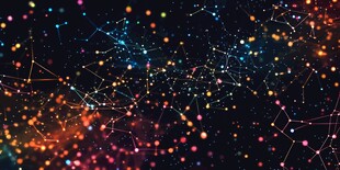 梦幻粒子连线科技背景图