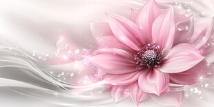 梦幻粉色花朵与流光背景