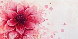 粉红水彩花卉艺术背景图