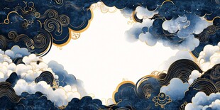 中式云纹边框背景图