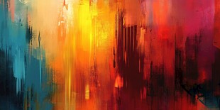 绚丽色彩抽象艺术画作