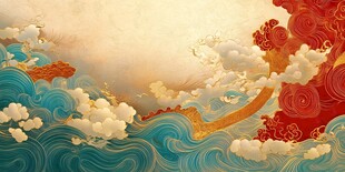 中式云浪祥瑞古风背景图