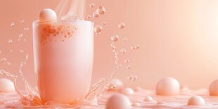 桃色奶饮溅起梦幻瞬间