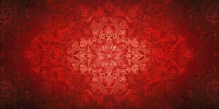 红色华丽花纹背景图