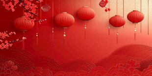 喜庆中国风红色灯笼背景