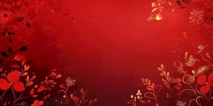 红色花卉背景图
