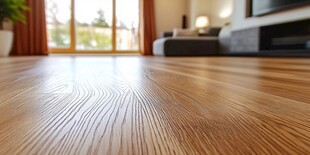 温馨客厅的木质地板特写