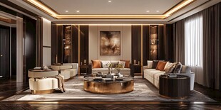 现代轻奢风客厅室内设计