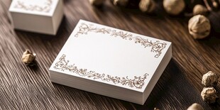 精致花纹礼盒摆于木桌