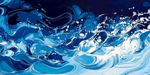 蓝色梦幻动感水波画面