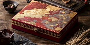 中式古典彩绘纹精致木盒