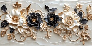 立体浮雕花卉装饰图案