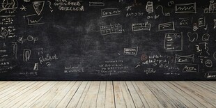 黑板涂鸦背景的空旷空间