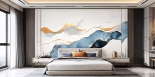 现代简约风卧室背景墙设计