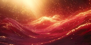 红色动感流光粒子背景图