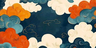 中式云纹图案 古风背景