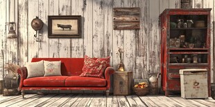 复古风客厅的温馨角落