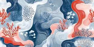 海洋梦幻珊瑚抽象图案