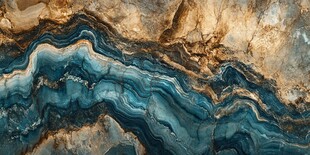 蓝棕交织大理石纹理图案