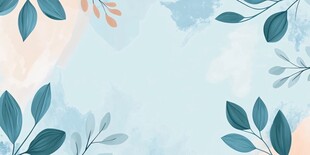 清新叶系水彩背景图