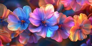 梦幻炫彩花卉绽放