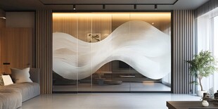 现代客厅独特波浪电视背景墙