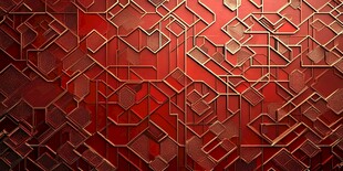 红色几何立体图案背景