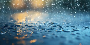 雨滴洒落的唯美湿润场景