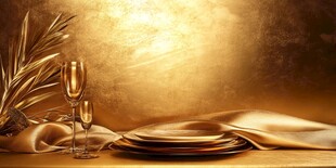 金色奢华餐桌布置场景