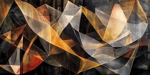 抽象几何色彩交织艺术画