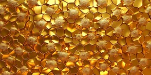 金色蜂窝纹理背景图案