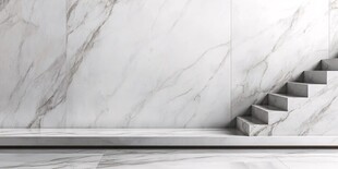 大理石墙面与简约楼梯