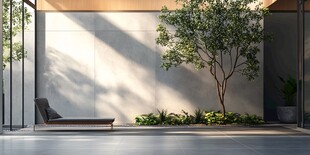 现代简约风庭院休闲一角