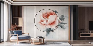 中式客厅 牡丹屏风雅致空间