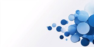 蓝色渐变漂浮圆形背景图