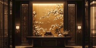 中式奢华书房典雅景致