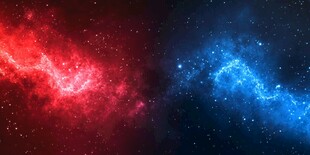 红蓝梦幻星云太空背景图