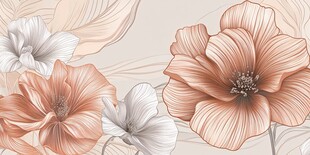 淡雅花卉图案背景插画