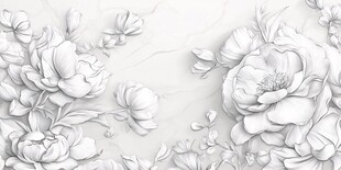 素雅花卉线描装饰图案