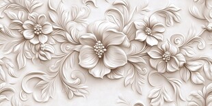 立体花卉浮雕墙面装饰图案