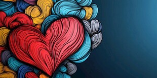 多彩心形图案背景设计