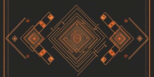 几何线条构成的橙色抽象图案