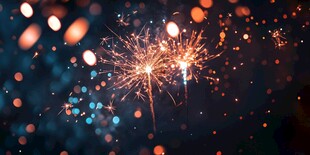 闪耀烟花营造梦幻氛围