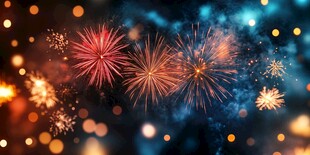 绚丽烟花夜空绽放美景